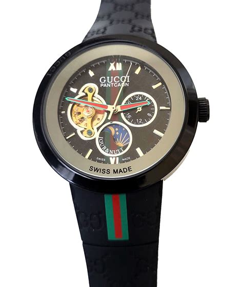 gucci men's blue face watch|Gucci pantcaon watch.